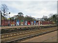SJ9689 : Agatha Christie posters at Marple Station by Gerald England