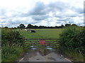 Gate and field at the roundabout for Silver Zone parking at Bristol airport