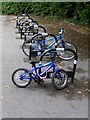 ST7873 : Cycle rack at Marshfield Primary School by Oliver Dixon