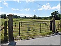 Former crossing gateway and trackbed on disused Sidmouth branch line