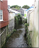 SY3492 : Upstream along the River Lym, Lyme Regis by Jaggery