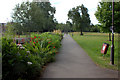 Path to Leatherhead town centre from the railway station