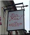 Sign for the Red Lion public house, Redruth