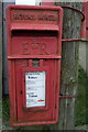 Close up, Elizabeth II postbox and on Trevenner Square, Marazion