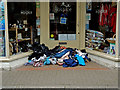 Donations left outside a charity shop over the weekend