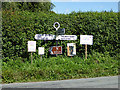 A plethora of road signs and notices in Chetnole