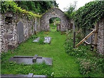 NM8525 : Ruined churchyard at Kilbride by Andrew Curtis