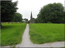 SE2028 : Central Path in St Paul's Churchyard, Birkenshaw by Stephen Armstrong
