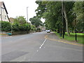 Harrogate Road (B6152) in Rawdon at its junction with Quakers Lane