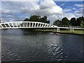 New footbridge to the Riverside North development with oarsmen