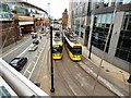 Passing trams