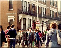 TQ2375 : Putney Embankment, boat race day 1982 by E Gammie