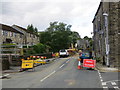 A temporarily closed Station Road in Oxenhope