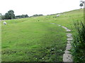 Paved field path from West Lane to Haworth Parsonage and Church