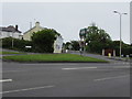 SN1201 : Grass triangle in the middle of a Tenby junction by Jaggery