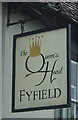 Sign for the Queens Head, Fyfield