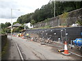 Ynysangharad Rd, Pontypridd: repairing a retaining wall below the A4054