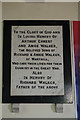 War memorial plaque to the Walker Brothers