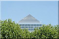 View of One Canada Square peeping above the trees from Canary Riverside #2