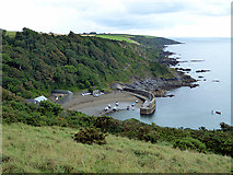 SX0952 : The small harbour of Polkerris by John Lucas