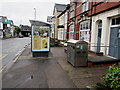 Recycling receptacle outside Maindee Library, Newport