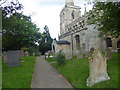 SK9843 : Path to the south porch, St Martin's Church, Ancaster by Marathon
