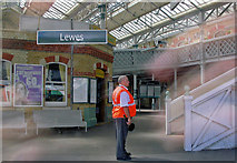 TQ4109 : Lewes station, 2009: lower circulating area by Ben Brooksbank