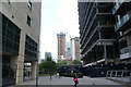 View of new towerblocks under construction in Canary Wharf from South Quay #2