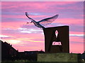 Airfield memorial sculpture on roundabout