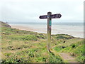 SM8520 : Pembrokeshire Coast Path Sign near Maidenhall Point by PAUL FARMER