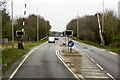 SJ2927 : A483, Level Crossing near Mile Oak by David Dixon