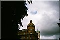 View of a dome above the Co-Operative Bank on the corner of Islington High Street and Pentonville Road