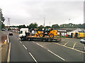 Heavy traffic out of Stephenson Way, Crawley