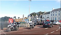 J5950 : Bikers and a bus waiting to board the MV Strangford II at Portaferry Slip by Eric Jones