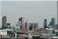 View of the Barbican Towers and 125 London Wall from the roof of the Tate Modern