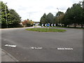 Roundabout at the entrance to the Forge Mill Estate, Ystrad Mynach