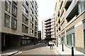 View up Cygnet Street from Sclater Street