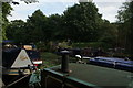 View of narrowboats moored on the Regent