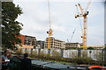 View of new apartments being constructed on Fish Island from the Hertford Union Canal