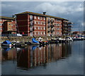 Apartments reflected in Union Dock, Hartlepool