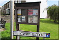 Llantrisant Community Council noticeboard on a Cross Inn corner