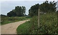 Path turns onto old railway track