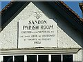 SJ9429 : Sandon Parish Room, commemorative panel by Alan Murray-Rust