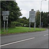 ST0780 : Direction and distances sign near the Cardiff boundary sign by Jaggery