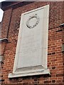 Close up of the WW1 War Memorial on the Lowestoft Hospital