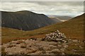 NN9297 : Cairn at the Top of Coire Dhondail Path, Cairngorms National Park by Andrew Tryon