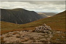 NN9297 : Cairn at the Top of Coire Dhondail Path, Cairngorms National Park by Andrew Tryon