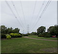 SU5291 : Power lines over suburban Didcot by Jaggery