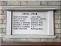 WW1 War Memorial inside St John