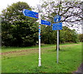 Cycle route signpost, Beaufort Road, Ebbw Vale